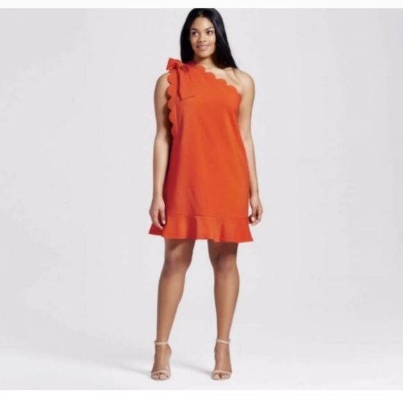 Victoria Beckham for Target One-Shoulder Orange Dress - Picture 1 of 5